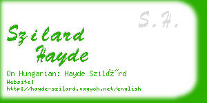 szilard hayde business card